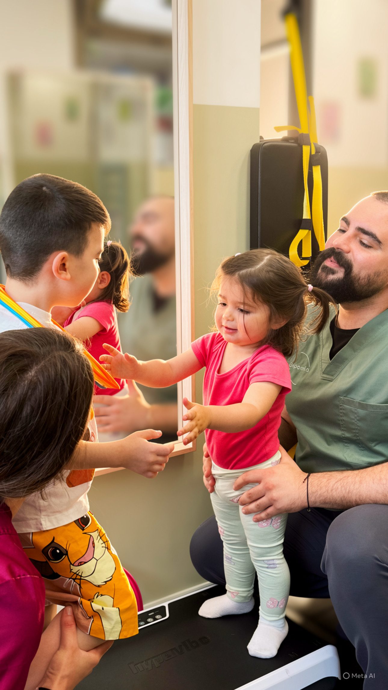 Παιδί εξερευνά κίνηση μέσα από θεραπευτικό παιχνίδι.